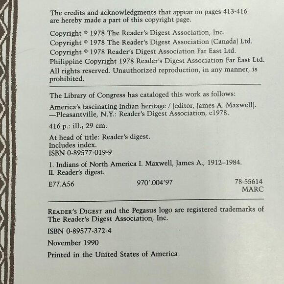 American's Fascinating Indian Heritage Reader's Digest 1990 - Picture 5 of 5